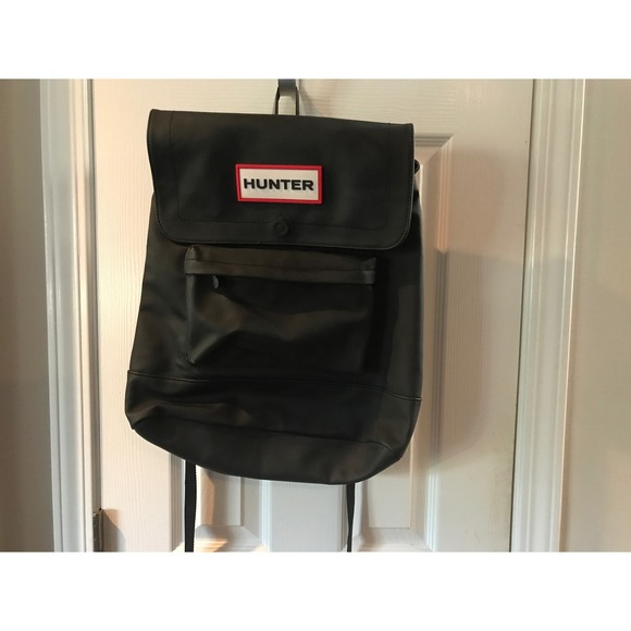 Hunter for Target Handbags - Hunter for Target Rubberized Backpack Matte Black Red Lining Weather Resistant